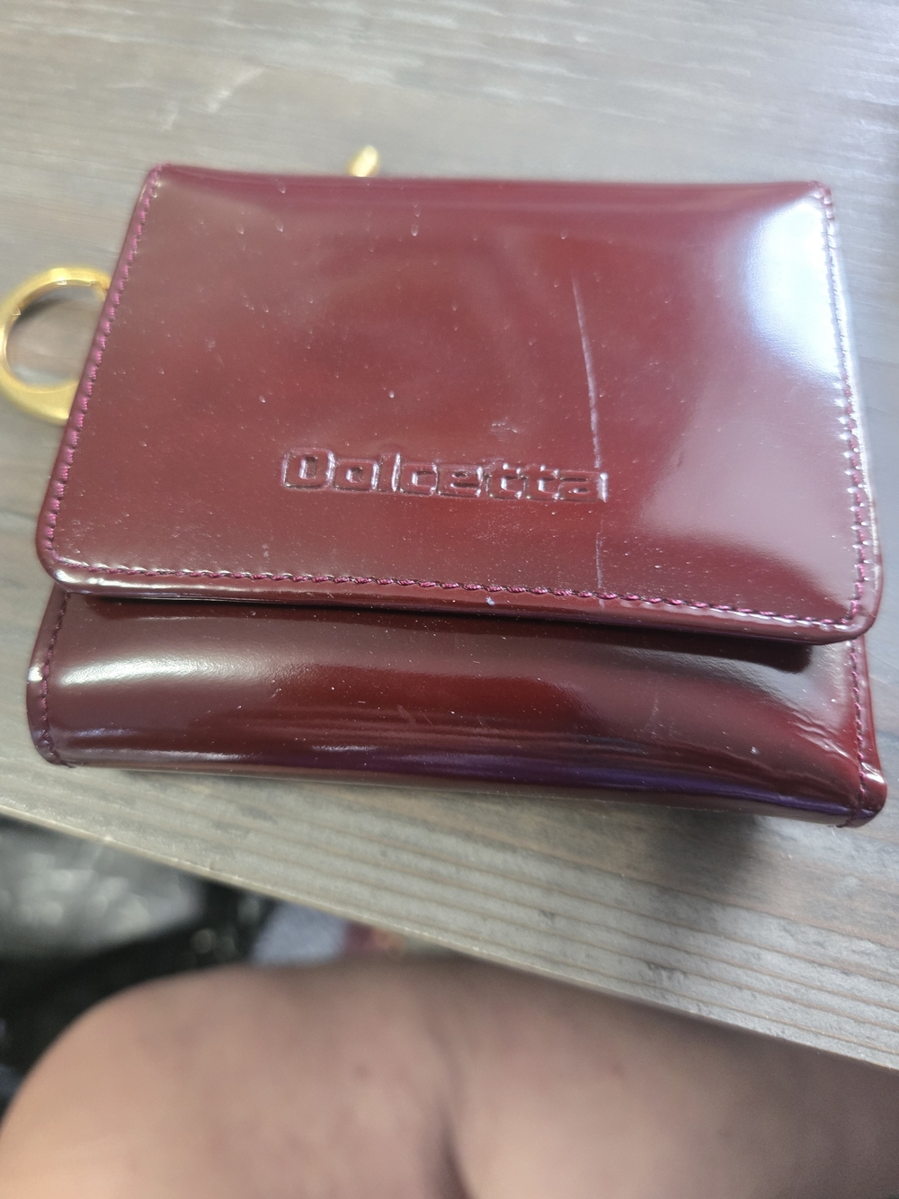 Dolcetta Burgundy Patent Leather Wallet